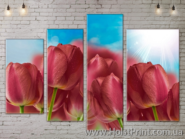 Модульные Картины, Цветы, Art. FLOW777429